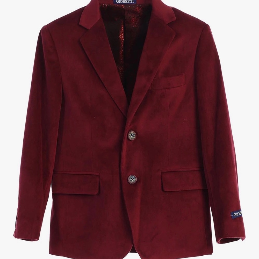 Gioberti Boys Formal Velvet Blazer Size 10 (Burgundy)